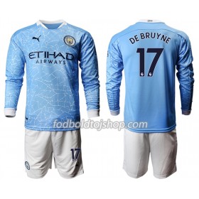 Manchester City Kevin De Bruyne 17 Børn Hjemme Fodboldsæt 2020-21 L/S (+ Korte bukser)